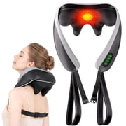 Neck Massager with Heat, Cordless 6D Deep Tissue Shiatsu Neck and Back Massager, Rechargeable Shoulder Massager Pillow for Muscle Relaxation
