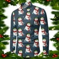 thumbnail image 2 of DHFJKG Men's Christmas Shirts Casual Santa Claus Printed Long Sleeve Turndown Collar Comfortable Blouse Autumn Winter Versatile Tops, 2 of 3