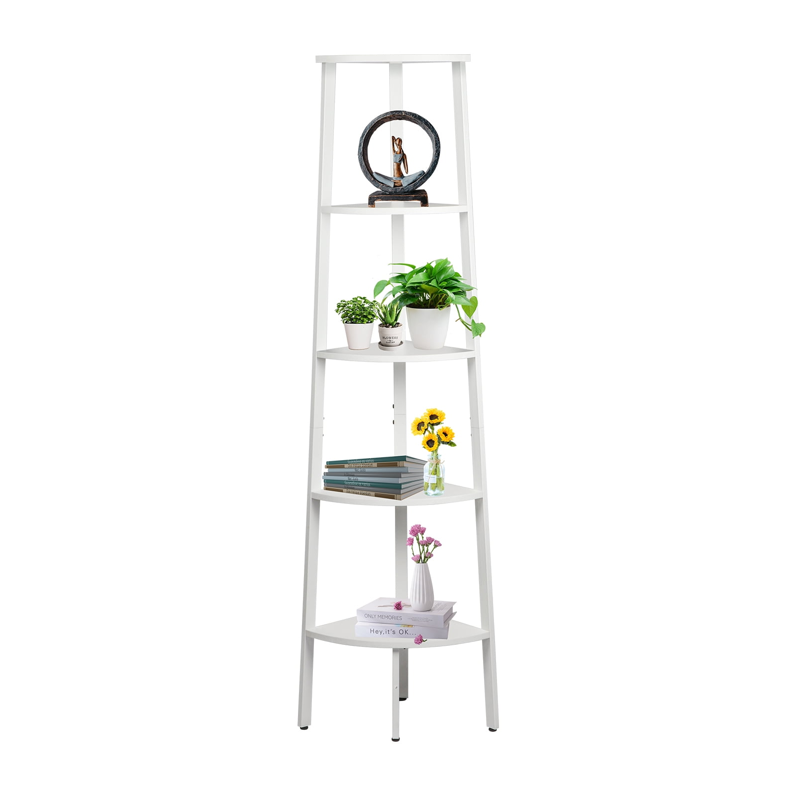 Euro Sakura 5 Tier Corner Shelves Stand Wall Corner Bookshelf with