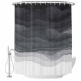 thumbnail image 2 of Gray Gradient Shower Curtains for Bathroom, Abstract Ocean Wave Washable Fabric Shower Curtain with Hooks Waterproof Bathroom Decor Sets, 66 x 72 Inches, 2 of 9