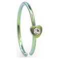 thumbnail image 4 of Bendable Nose Hoop rings with Heart Design and Cubic Zirconia Stone 20G, 4 of 7