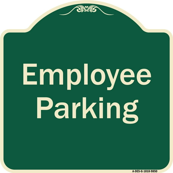 SignMission A-DES-G-1818-9850 Designer Series Sign - Employee Parking Sign