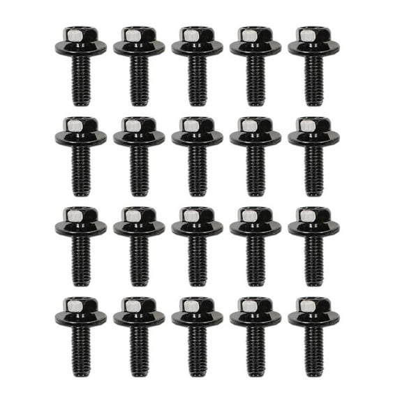 CROSSDESIGN Body Bolts- M6-1.0 x 20mm Long- 10mm Hex- 17mm Washer- 20 Bolts- #171 Fit for Honda