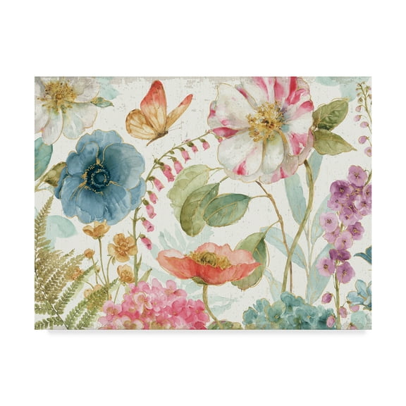 Trademark Fine Art 'Rainbow Seeds Flowers I Wood Crop' Canvas Art by Lisa Audit