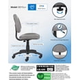 thumbnail image 4 of Pemberly Row Chaise de Bureau Réglable pour la Posture en Tissu/nylon, Gris, 4 of 9