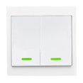 thumbnail image 1 of Commutateur Mural Sans Fil à Télécommande à 2 Canaux 433,92 MHz, Émetteur RF Intelligent Encodé 86 EV1527 pour l'Éclairage, Portée 0-100 m, Batterie Non Incluse (12 V 27 A L828 Requise), Panneau 86x86x32 mm, 1 of 4