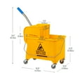thumbnail image 4 of Mind Reader Mobile Heavy Duty Mop Bucket with Down Press Wringer, 22-Quart Capacity, Yellow, 4 of 9