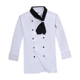 thumbnail image 4 of kusrkot Long Sleeve Chef Jackets ,Baking Cook Wear, Unisex with Scarf ,uniform ,Chef White Sleeve M, 4 of 9