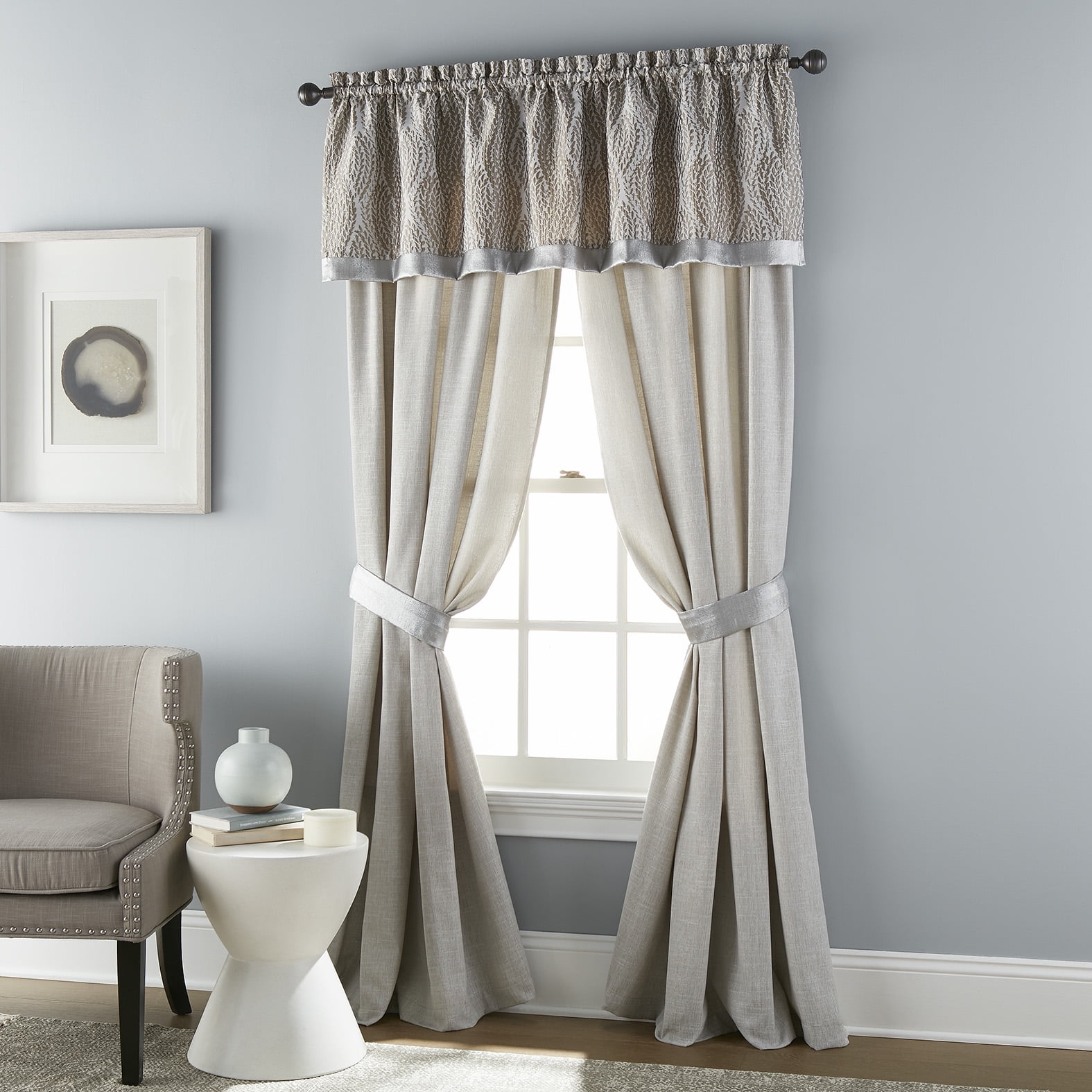 Nanshing Alexandra Semi-Sheer 5-Piece Curtain Panel Set with Rod Pocket