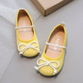 thumbnail image 4 of Generic Toddler Girl Shoes Autumn Children Princess Shoes Non Slip Soft Sole Leather Shoes Bowknot Single Shoes for Wedding Party School Princess Dress Shoes (2.5-3 Years,Yellow), 4 of 4