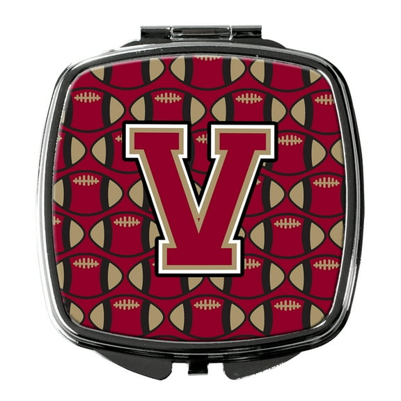 Letter V Football Garnet and Gold Compact Mirror