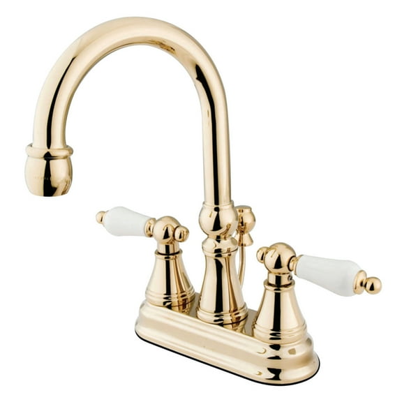 Kingston Brass Governor Two Handle 4" Centerset Lavatory Faucet with Brass Pop-up