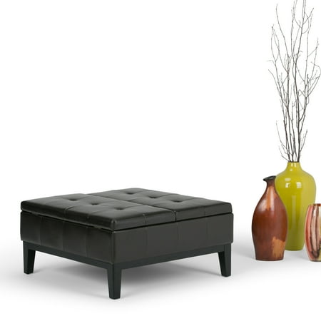 Brooklyn Coffee Table Set - Brooklyn + Max Sea Mills Square Coffee Table Ottoman with Split Lift Up Lid