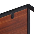 thumbnail image 3 of ZENSTYLE Industrial Style End Table 2-Tier Metal Frame W/ Storage Basket, Brown, 3 of 9