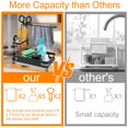 thumbnail image 4 of MesaSe Sponge Holder Kitchen Sink Caddy Organizer Kitchen Sink Caddy Sponge Holder 3 in 1 Sink Organizer with with Towel Rack and Removable Drain Tray 9.8 x 6.7 x 9.5in, 4 of 9