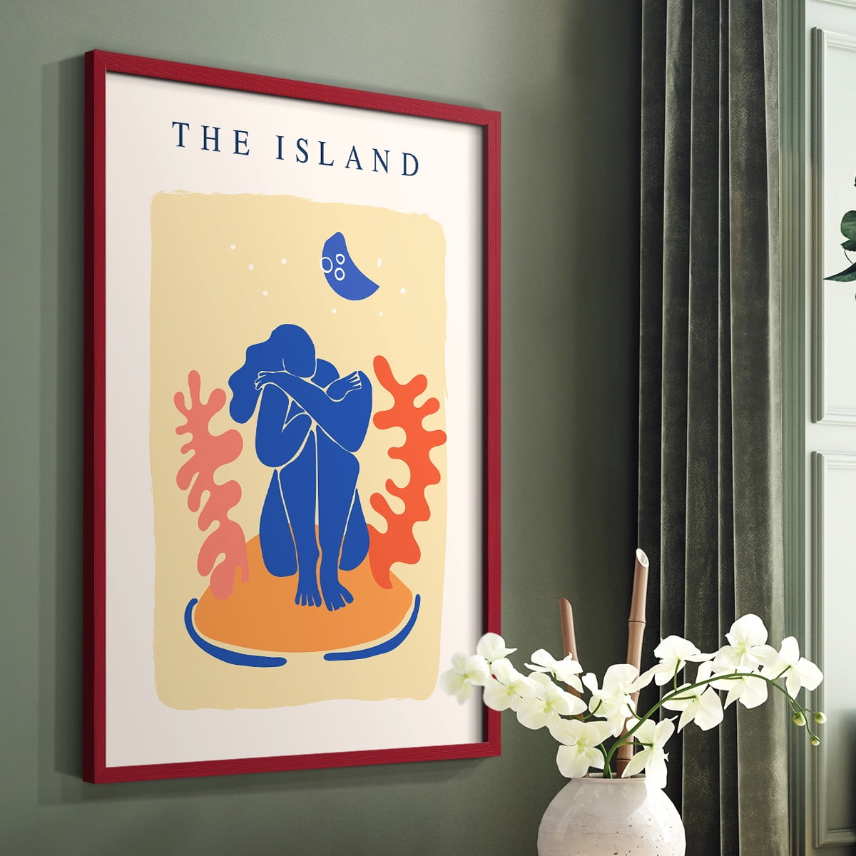 Matisse CCCXIV in Red Solid Wood 11 x 14 Framed Print