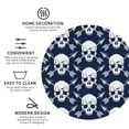 thumbnail image 4 of Fuzoiu white arrow Skull Print Leather Coasters Set,Drink Coasters Set of 6,for Tabletop Protection, Durable PVC Coasters,Home Décor and Housewarming Gift,Round Shape, 4 of 7