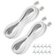 thumbnail image 1 of YIENFBEV Cable de extensión telefónica de 15 pies Cable de línea telefónica fija con enchufes RJ11 6P4C Incluye clips para cables - Blanco - Paquete de 2, 1 of 5