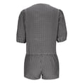 thumbnail image 6 of Jalioing Women's Cotton Pajamas Tie Front Short Sleeve Tops and Shorts Pjs Set 2 Piece Plaid Sleepwear Summer Loungewear, 6 of 9