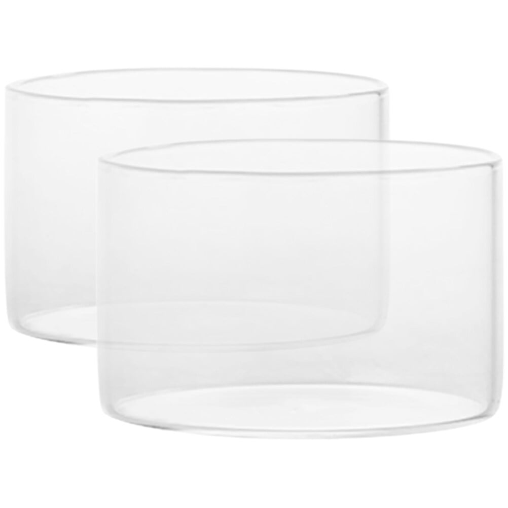 2Pcs Small Glass Bowls Clear Pudding Cups Fruits Dish for Cereal