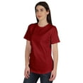 thumbnail image 4 of Inkmeso Womens Basic Crewneck Tshirt Short Sleeve Regular Fit Long Tee Workout Top, 4 of 8