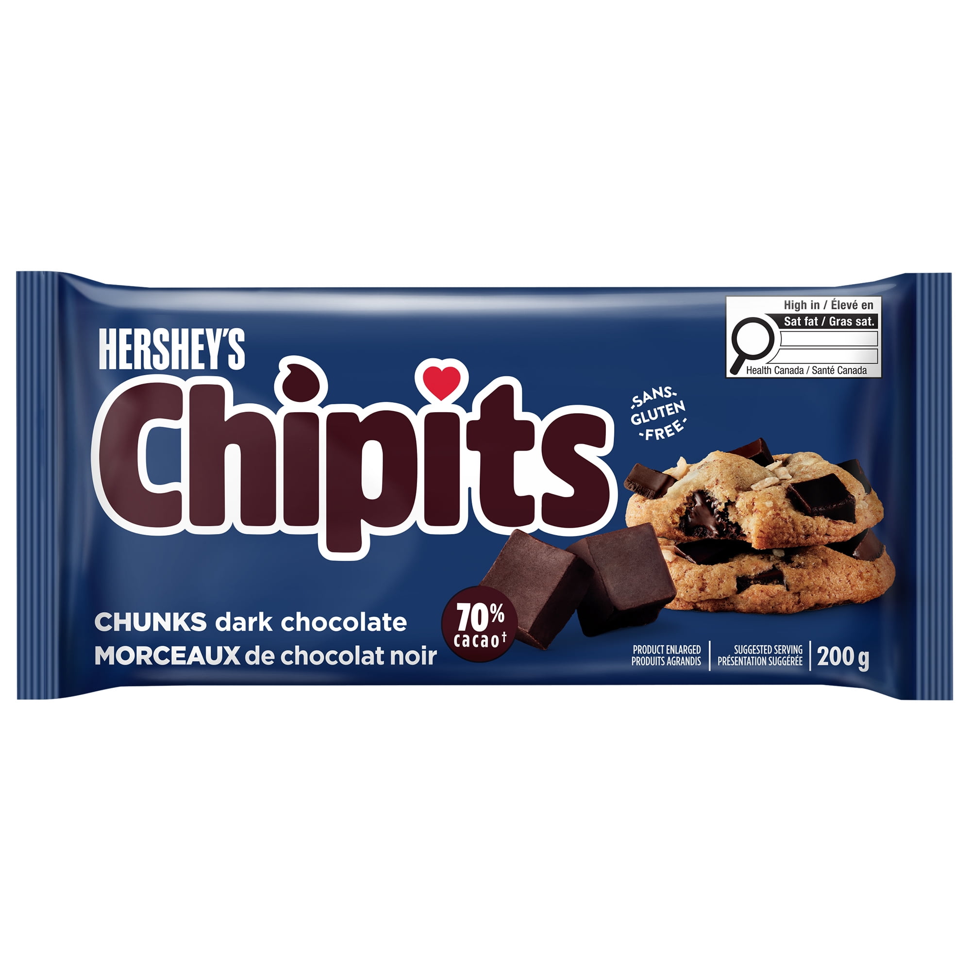 HERSHEY'S CHIPITS 70% Dark Chocolate Chunks, 200 g