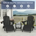 thumbnail image 5 of SERWALL 5PC Adjustable Folding Adirondack Chair and Ottoman and Double Side Table, HDPE Adirondack Chairs Set for Outdoor, Patio, Poolside, Garden, Black, 5 of 9