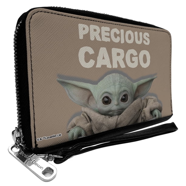 Buckle-Down Star Wars Wallet - Zip Around Vegan Leather With The Child Art, Wrist Strap