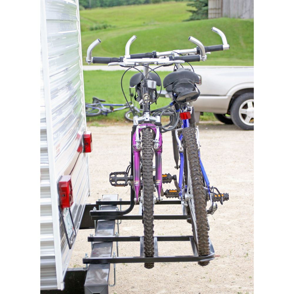 Rv Or Camper Trailer Bumper Bike Rack For 1 2 Bicycles Walmart Com Walmart Com