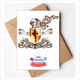 thumbnail image 1 of La armadura de los caballeros medievales de Europa emblema Tarjetas de cumpleaños en sobres en blanco, 1 of 4