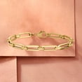 thumbnail image 5 of Ross-Simons Italian 14kt Yellow Gold Paper Clip Link Bracelet, Women's, Adult, 5 of 7