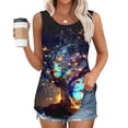 thumbnail image 1 of YUGYXL Débardeurs d'Entraînement pour Femmes Grande Taille Mode Imprimé Débardeurs Tee Été Léger Sans Manches Chemises Coupe Ample Col Rond Blouse Multicolore,XXXXXL, 1 of 6