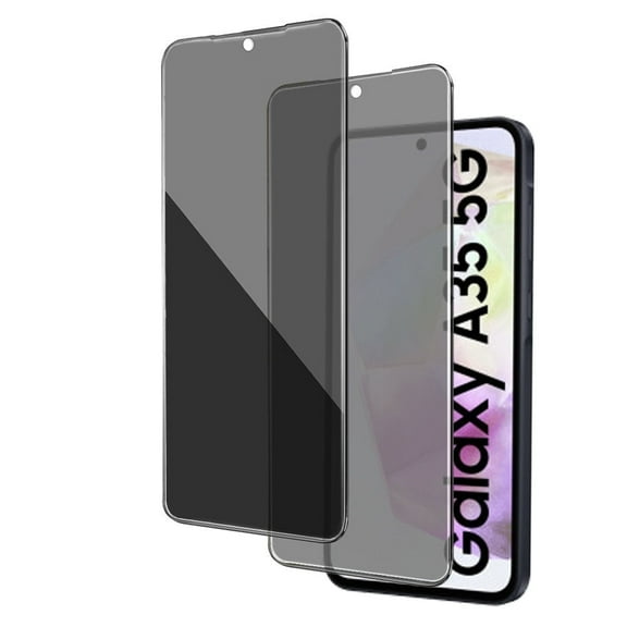 ZYQEEE 2 Pack Privacy Screen Protector for Samsung Galaxy A35 5G 6.6", Anti-Spy Tempered Glass, Bubble-Free, Easy Install