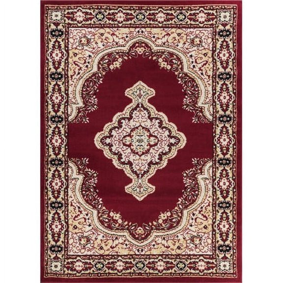 Well Woven Miami Tehran Traditional Medallion Red 5' x 7' Area Rug