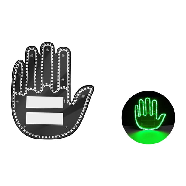 Fiudx Decoraciones navideñas para interiores Luz de dedo para coche, luz de gestos, luz de recordatorio de alerta multifunción para coche, luz anti-cola, luz interactiva para la palma de la mano