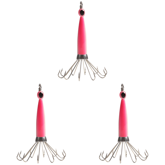 Señuelo Pesca Con Plantilla Calamar Anzuelo Duro Artificial Pulpo (luminoso 10 Garras) Color Rosa