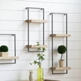 thumbnail image 4 of A&B Home Iron and Wood Wall Shelf with Two Shelves - Black, 4 of 4