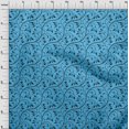 thumbnail image 3 of oneOone Polyester Spandex Medium Blue Fabric Asian Floral Block Sewing Craft Projects Fabric Prints By Yard 56 Inch Wide, 3 of 3