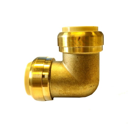 Libra Supply Lead Free 1/2 inch 90 Degree Push-Fit Elbow, Push to Connect, (Pack of 6 pcs, Click in for more size options), 1/2'', 1/2-inch Brass Pipe Fitting Plumbing