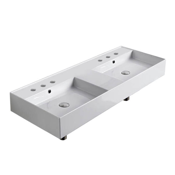 Nameeks Scarabeo 5143-Six Hole Teorema 2.0 47-13/16" Rectangular Ceramic Wall Mount / Drop