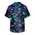 thumbnail image 3 of MLQIDK Halloween Scrub Tops Men Big and Tall Halloween Shirt Funny Spooky Season Scrub Shirts V-Neck Short Sleeve Pumpkin Ghost Bat Printed Fun Nurse Uniforms Dark Purple M, 3 of 4
