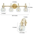thumbnail image 4 of LNC 4-Light Gold Round Clear Glass Modern Bathroom Vanity Lighting Fixutre, 4 of 18