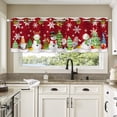 thumbnail image 5 of Christmas Valance, Tree Kitchen Valances, Snowman Gnome Curtains 54''x18'', Home Decor, Winter Snowflake Valance Curtains, 5 of 6