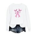 thumbnail image 3 of HongQid Women Breast Cancer Sweatshirt Pink Ribbon Sweater Cancer Awareness Long Sleeve Casual Fall Crewneck Pullover, 3 of 4