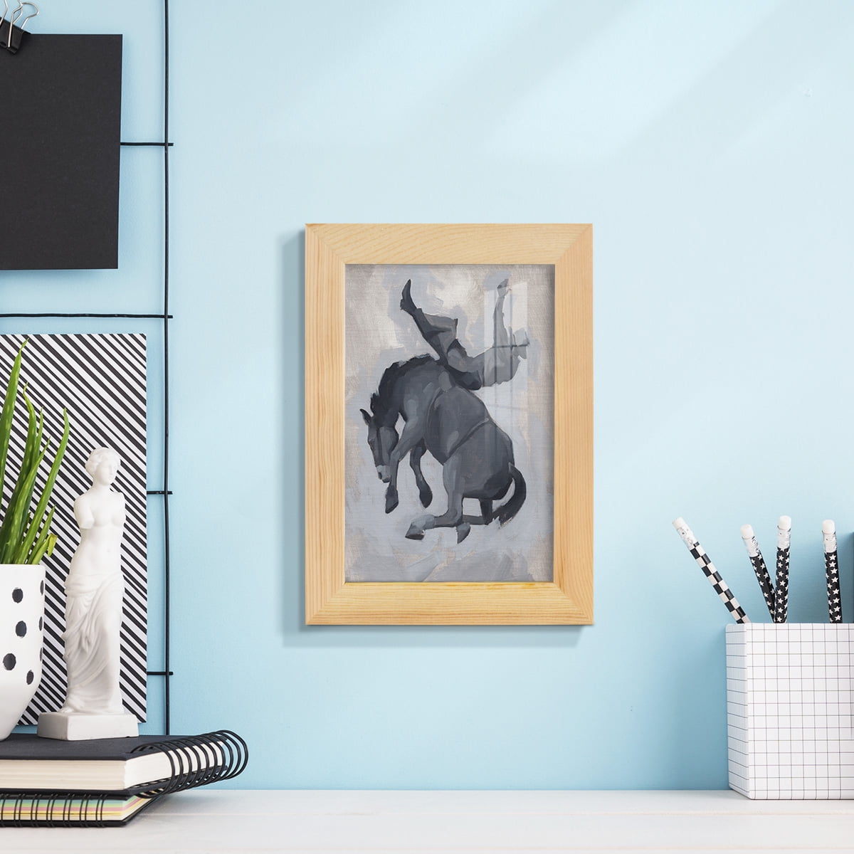 Getting Pitched II - Framed Print w/glass - Natural Wood