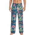 thumbnail image 2 of Kdxio Colorful Flowers Print Men's Sleep Pajama Pant Lounge Pants with Pockets, 2 of 8