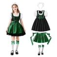 thumbnail image 2 of WRKEKC Girls Costume Dress Set Long Sleeve Vintage Maid Apron Puff Sleeve Stage Performance Gown for 3-11 Years, 2 of 9