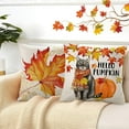 thumbnail image 6 of It''s Fall Y''all Maple Leaf Cat Decorative Throw Pillow Cover 18 x 18 Set of 4, Autumn Hello Pumpkin Porch Patio Outdoor Pillowcase, Harvest Seasonal Orange Sofa Couch Cushion Case Home Decor, 6 of 6
