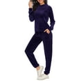 thumbnail image 5 of YouLoveIt Women's Plus Size Velour Tracksuits Zip Up/Pullover Hoodie Jacket Coat Tracksuit Set Velour Tracksuit Sports Yoga Running Sport Sweatsuit Casual Activewear Hoodies Sweatshirt, 5 of 7