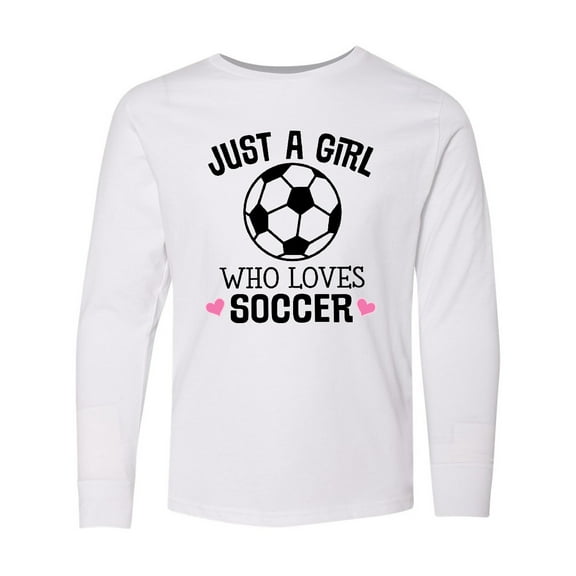 Inktastic Just a Girl Who Loves Soccer Long Sleeve Youth T-Shirt